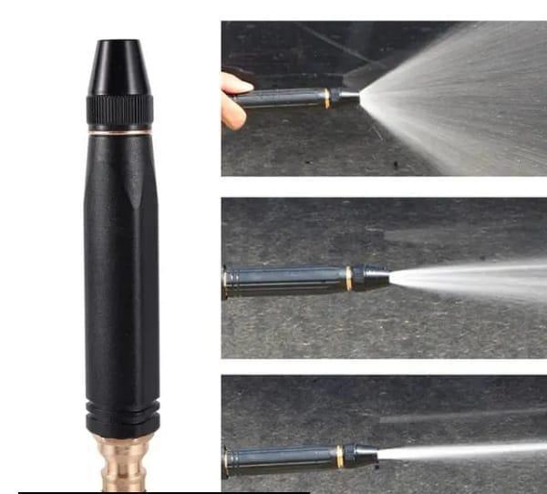 Premium Metal Water Nozzle Black Adjustable spray