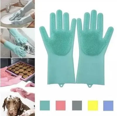 Kitchen Gloves Rubber 2 Pcs Multi Color