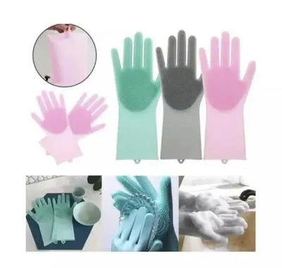 Kitchen Gloves Rubber 2 Pcs Multi Color