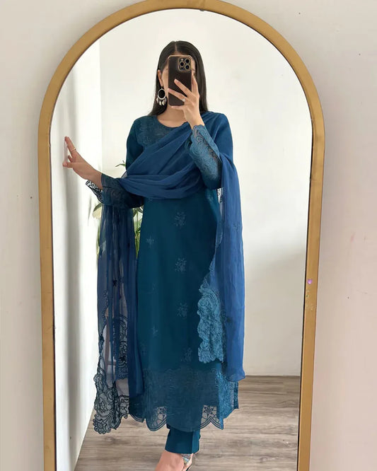 Mystic Glaze -3 Piece Embroidered Lawn Cotton Suit